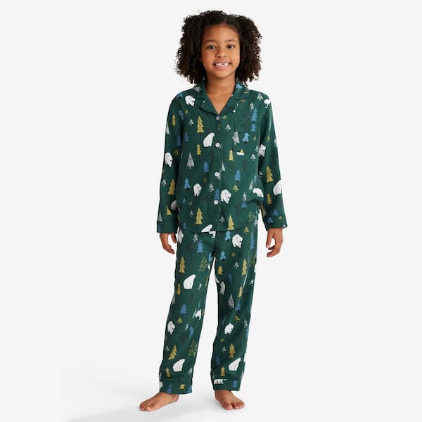 Forest Green Plaid Family Pajamas - Little Blue House US