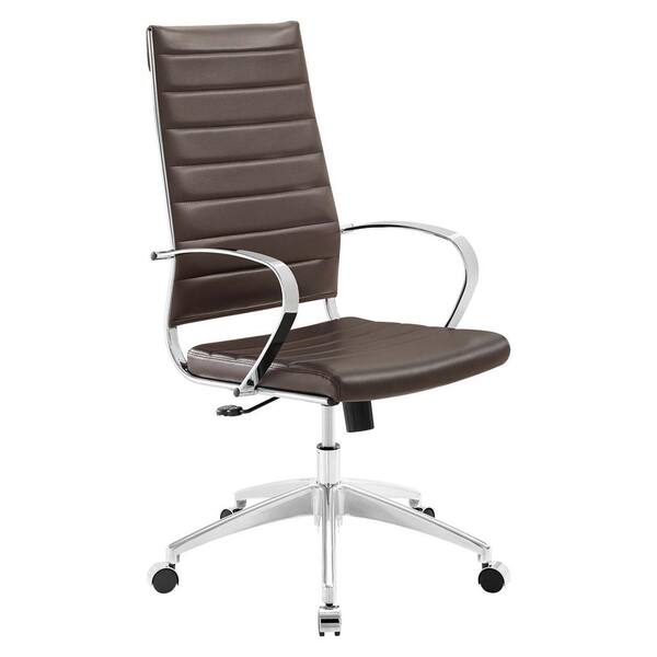 LexMod Jive Ribbed High Back Executive Office Chair in White Vinyl for sale online 
