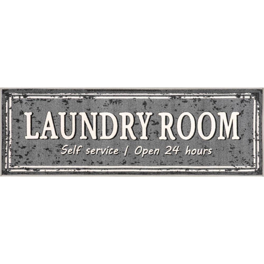 Graphic Machine Washable Laundry Mat Dark Gray Doormat 20 in. x 59 in. Laundry Mat price history on PriceWatchPro