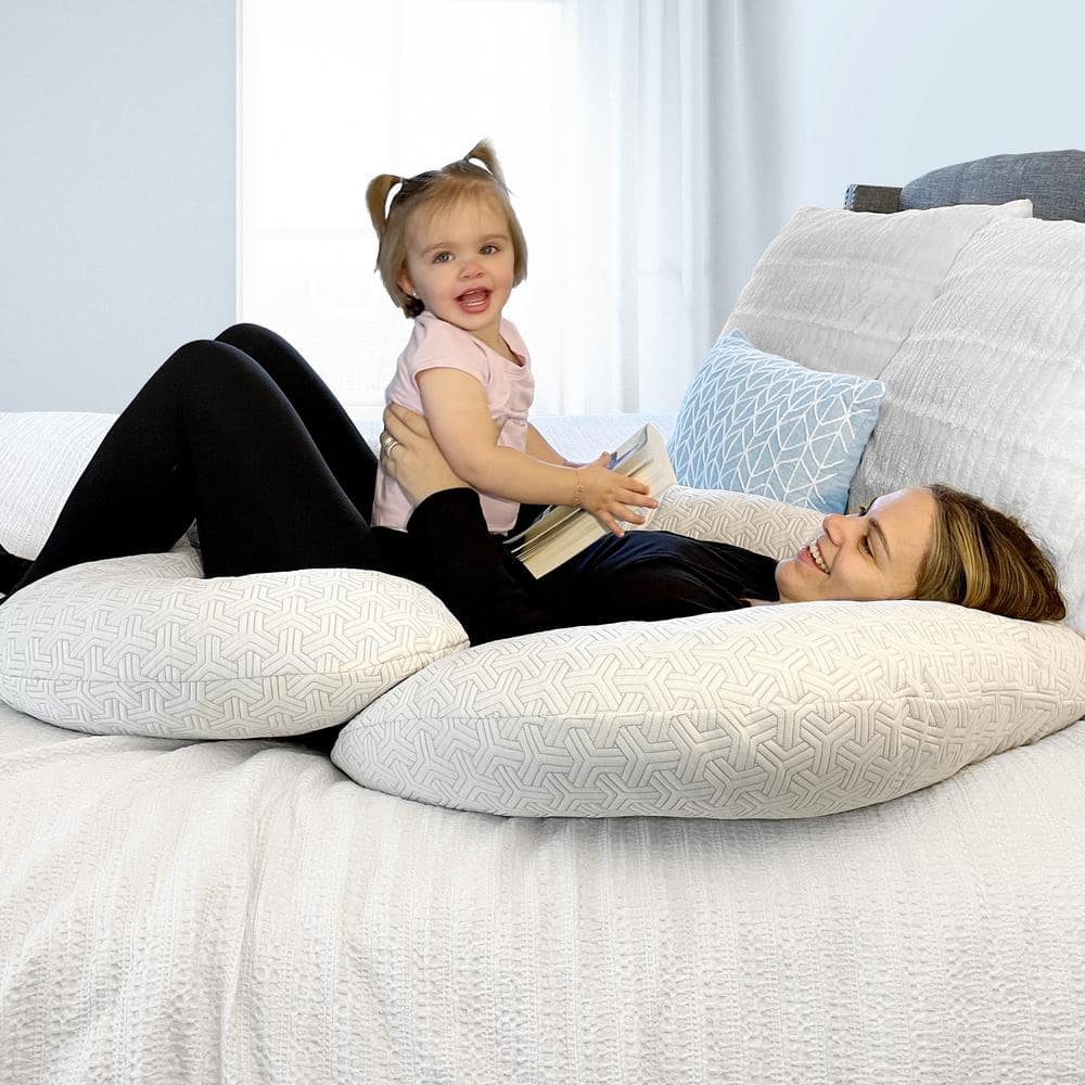 C-Shaped Cooling Maternity Body Pillow with Knitted Cover