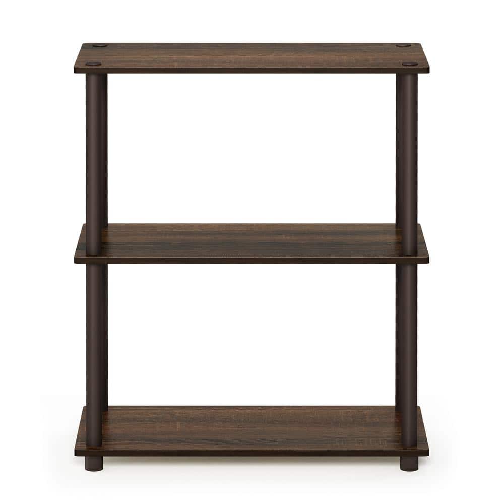 Turn-N-Tube Compact Walnut/Brown Open Bookcase