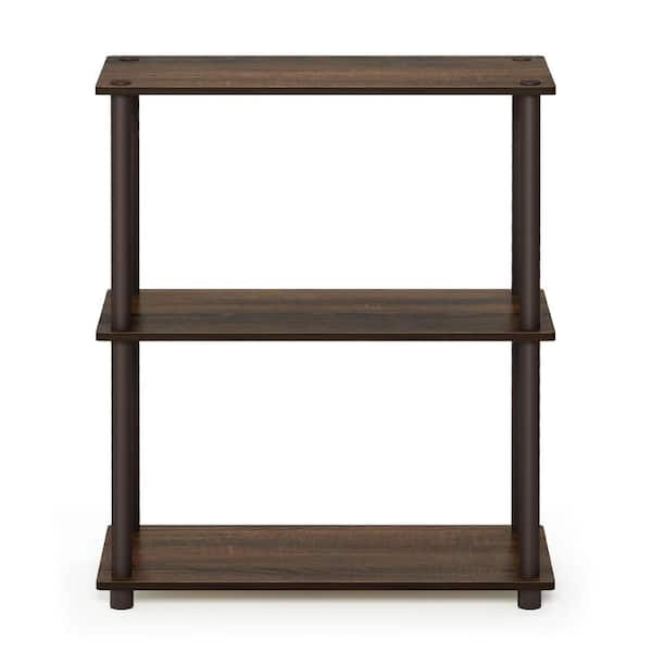 null Turn-N-Tube Compact Walnut/Brown Open Bookcase