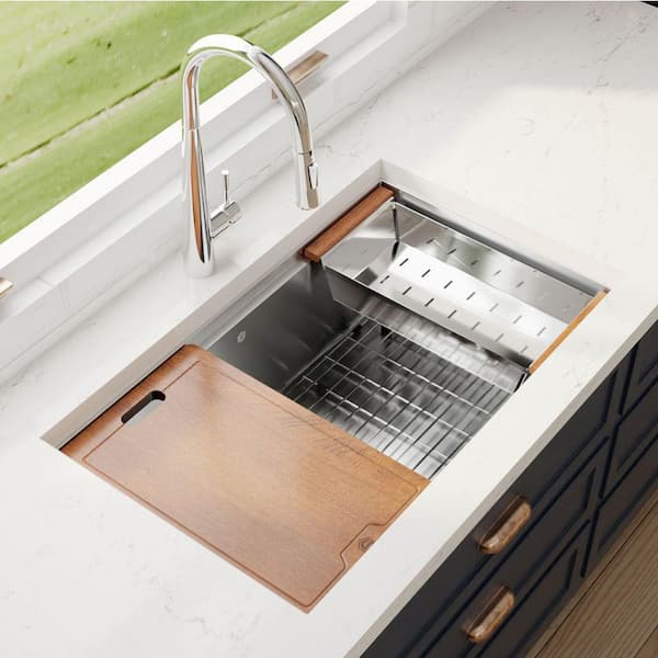 S STRICTLY KITCHEN + BATH 32 in. Stainless Steel Single Bowl