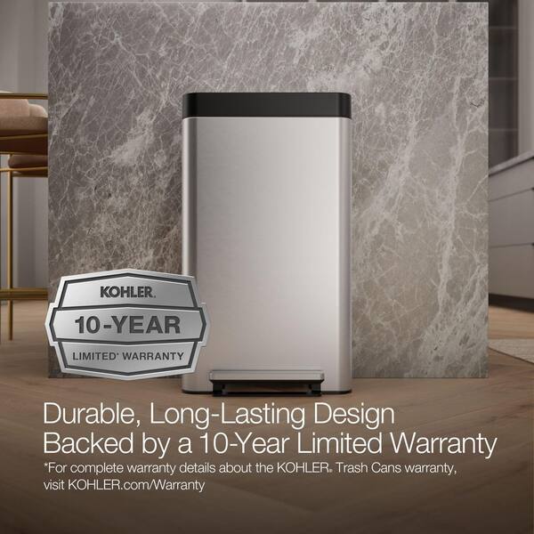 KOHLER 8 Gal. Loft Stainless Steel Trash Can K-20941-ST - The Home