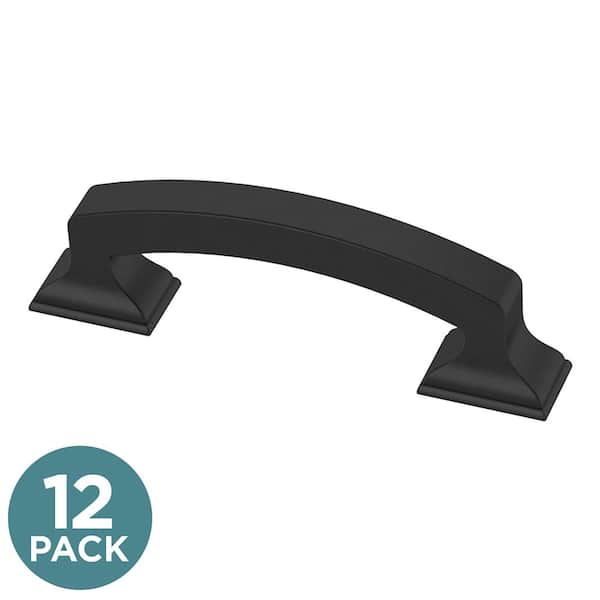 12-Pack Classic Edge 3 in. (76mm) Classic Matte Black Cabinet Drawer Pull