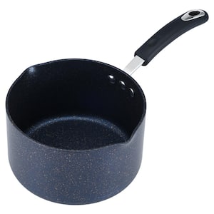 All-In-One Stone 3.2 qt. Aluminum Ceramic Nonstick Saucepan and Cooking Pot in Estate Blue