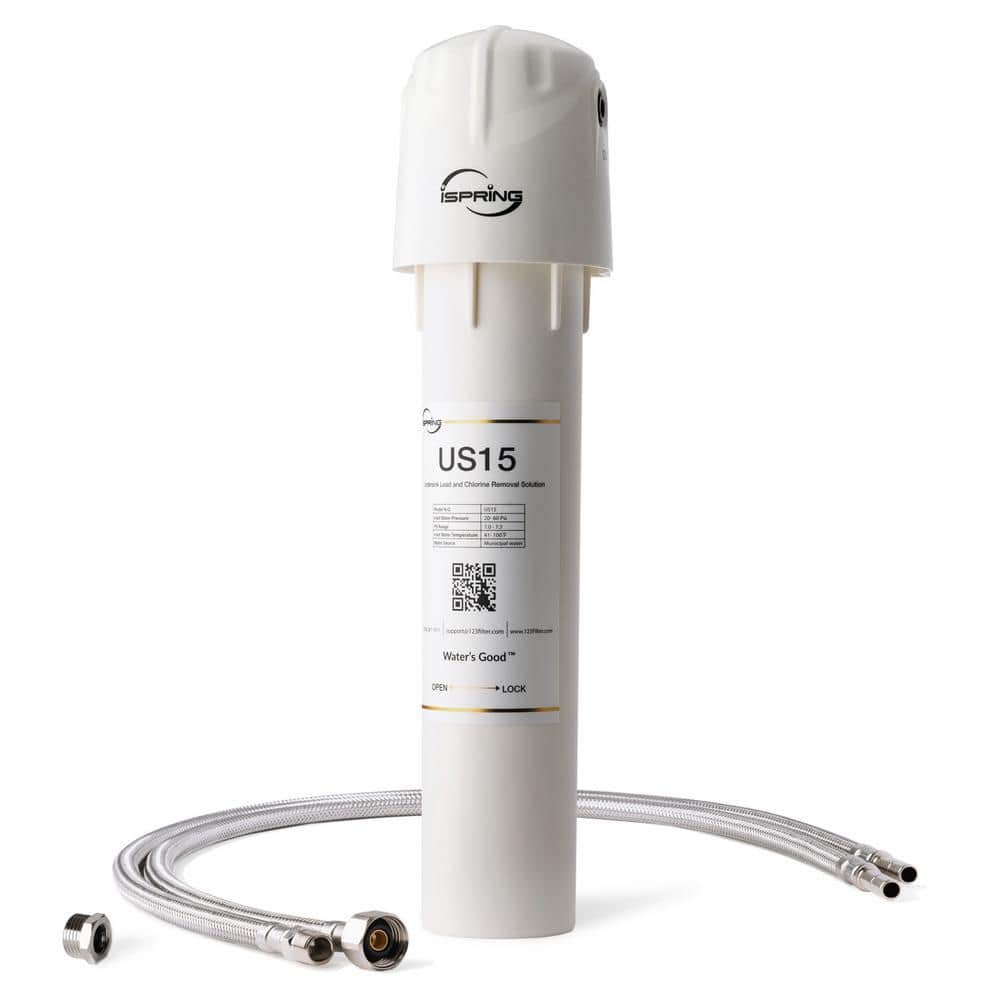 ISPRING Leak-Free Direct Connect Under Sink Water Filter System for Kitchen Reduce Odor Chlorine Metals Easy Installation