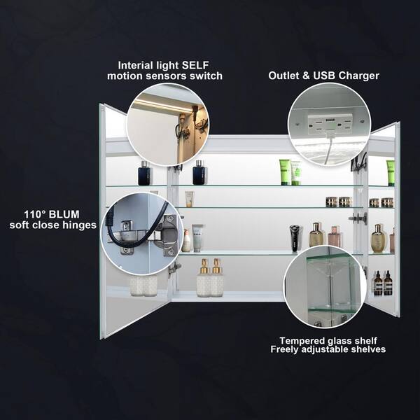海外ブランド通販 公式サイト 36 WELLFOR in. LED Aluminum Rectangular H in. 30 x W ボディ・フェイスケア