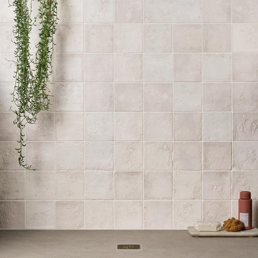 Matte White Textured Ceramic 5x5 Wall Tile
