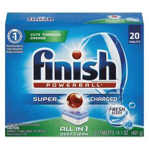 Powerball Dishwasher Tabs, Fresh Scent, 20/Box, 8 Boxes/Carton