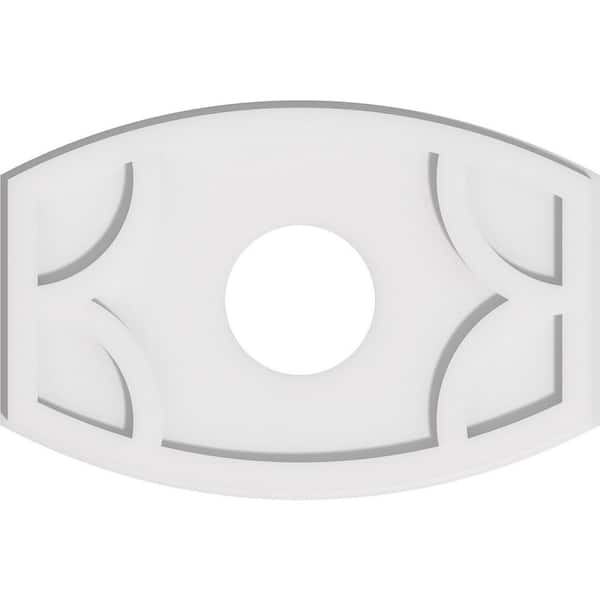 Ekena Millwork 20 in. x 13.37 in. x 1 in. Kailey Architectural Grade PVC Contemporary Ceiling Medallion