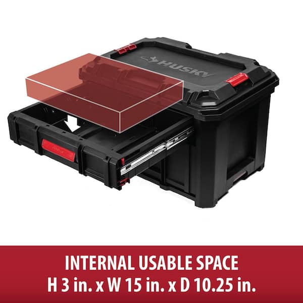 Husky - Build-Out 22 in. Modular Tool Storage 2-Drawer Tool Box