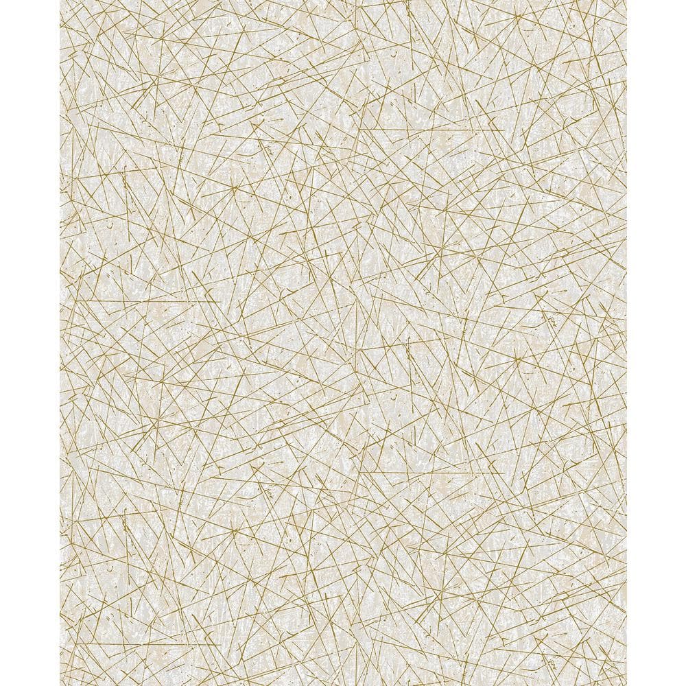 Champagne and White Non-Woven Abstract Wallpaper Roll