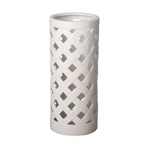 Ceramic Criss Cross Vase with White Glaze