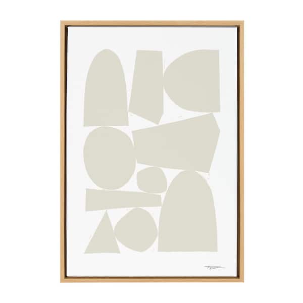 Kate and Laurel Constructed II Neutral by Statement Goods Framed Abstract Canvas Wall Art Print 33.00 in. x 23.00 in. .