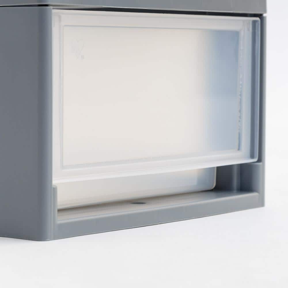 Gray Mini Stackable Plastic Storage Drawer Set