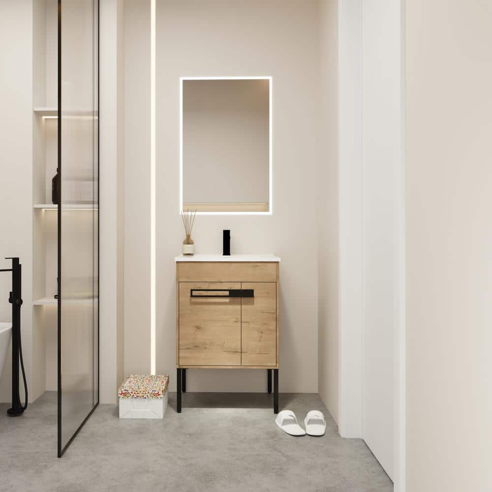 24 in. W x 19 in. D x 36 in. H Freestanding/Wall Single Sink Bath Vanity in