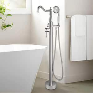 UPIKER Single-Handle Claw Foot Freestanding Tub Faucet with Shower