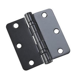3-1/2 in. x 3-1/2 in. Black Full Mortise Ball Bearing Butt Hinge with Removable Pin (2-Pack)