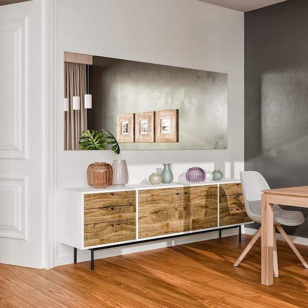 Sleek 72 in. W x 30 in. H Frameless Rectangular Bathroom Vanity Mirror