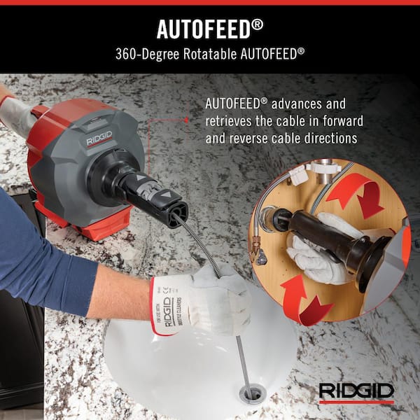 RIDGID K-46 Cordless SinkSnake Deluxe Kit w/ 5/16 in. x 25 ft. & 3