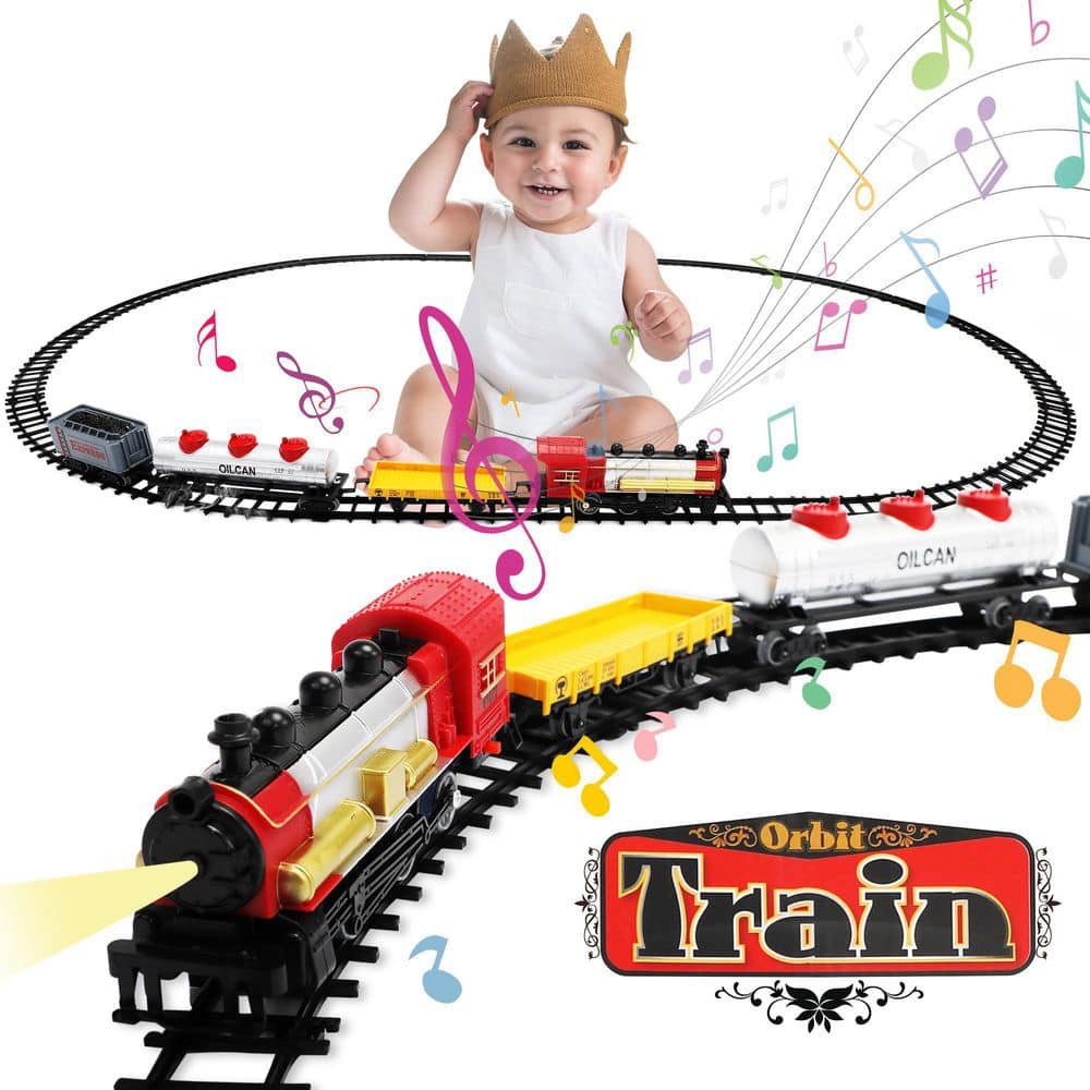 Nyeekoy Kids Electric Train Set with Light, Sounds and Tracks TH17Y0768 -  The Home Depot