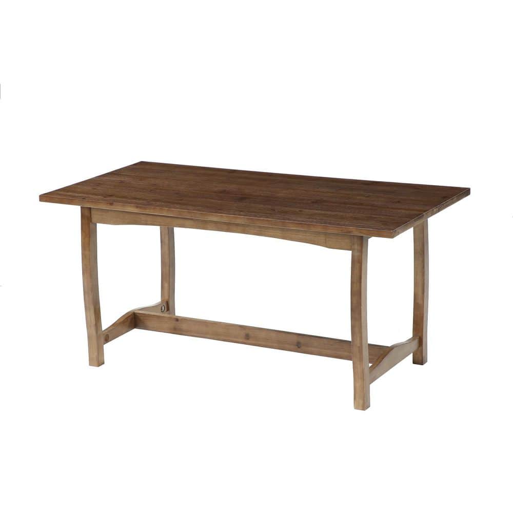 Moronia 63 in. Brown Solid Wood Trestle Dining Table Seats 4 Kitchen Table for Dining Room price history on PriceWatchPro