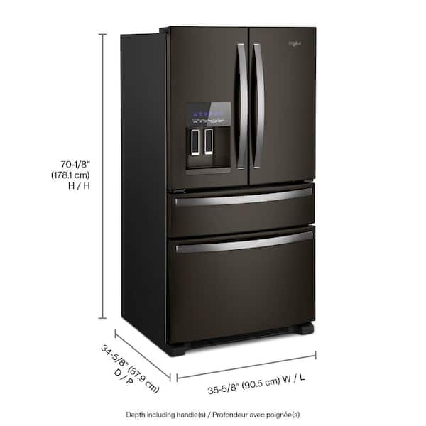 Whirlpool French Door Fridge (WRMF3636RV) - Black Stainless Finish Whirlpool French Door Fridge (WRMF3636RV) - Black Stainless Finish
