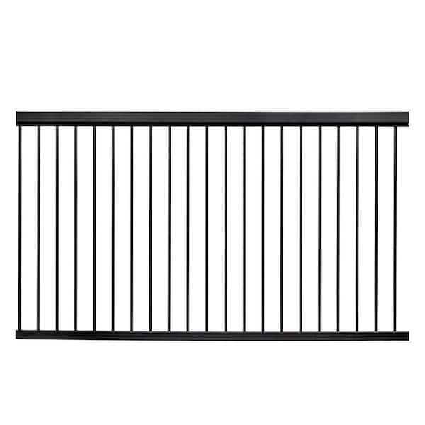 Vista 36 in. H x 96 in. W Black Aluminum Level Railing Kit