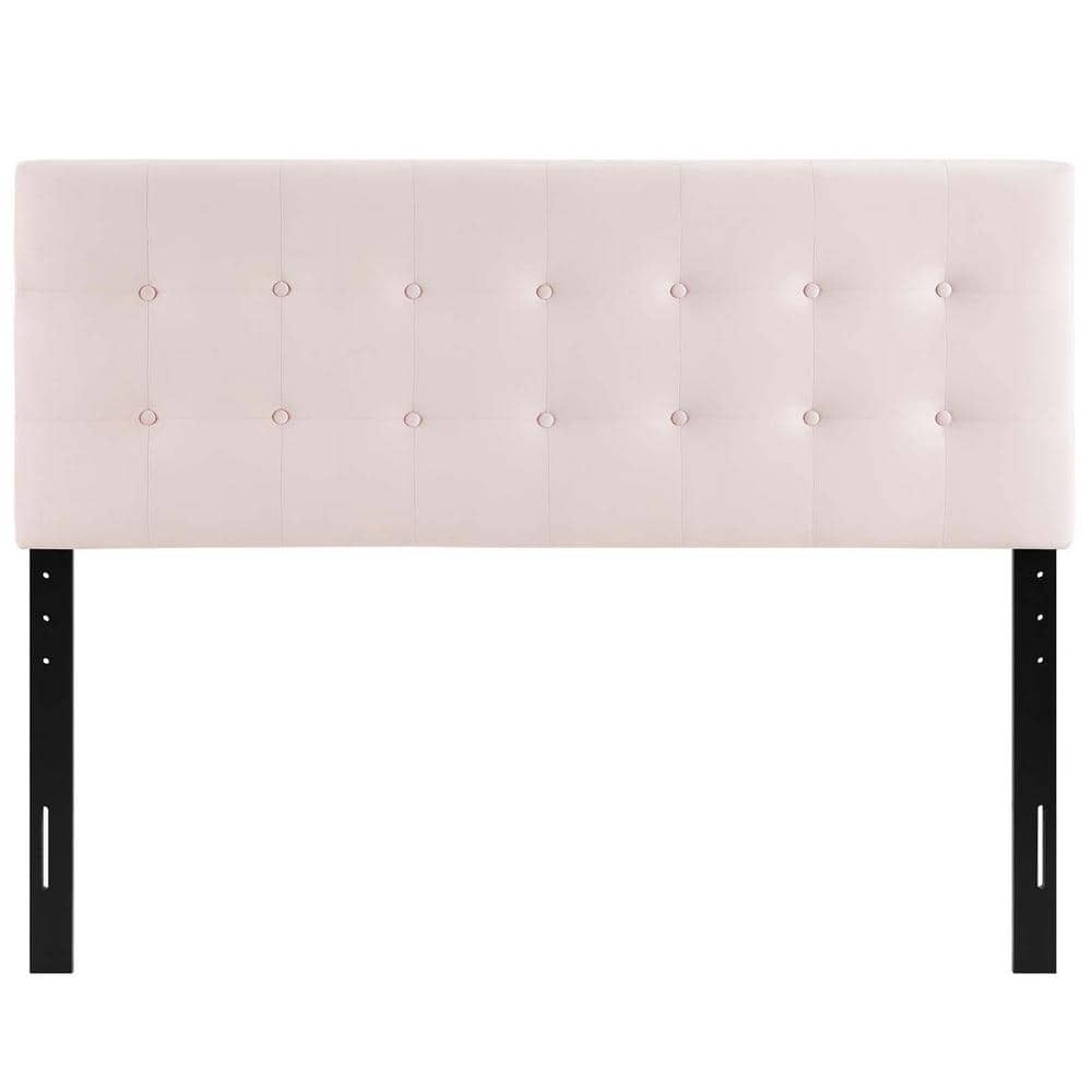 Pink Velvet Tufted Queen Headboard with Button Detailing