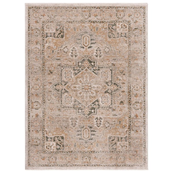 SAFAVIEH Hazel 8 ft. x 10 ft. Taupe/Green Distressed Medallion Area Rug