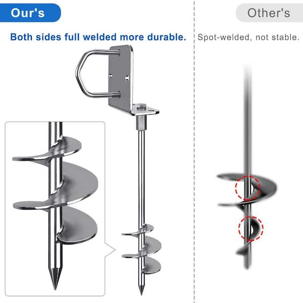 MOEPISY Pack 30 Heavy Duty Screw in Ground Anchors Kit, in