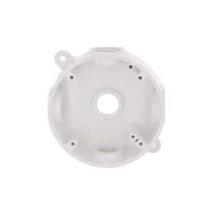 N3R Nonmetal White Round Weatherproof Electrical Box, 5 Outlets at 1/2 in. or 3/4-in., with Plugs and Bushings