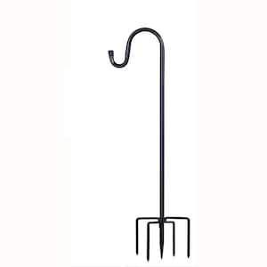 62 in. Shepherd Hook for Outdoor Bird Feeder Pole w/ 5 Prongs Base for Hanging Lantern Hook for Bird Feeder for Outside