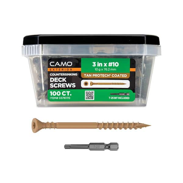 #10 x 3 in. Tan ACQ Rated Star Drive Flat Head Wood Deck Screw (100-Piece)