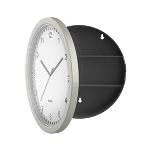 0.8 cu. ft. Wall Clock with Hidden Safe, Silver