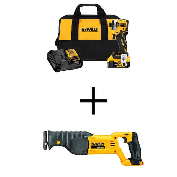 DEWALT ATOMIC 20V MAX Lithium-Ion Cordless Impact Driver Kit and 20V MAX Cordless Reciprocating Saw