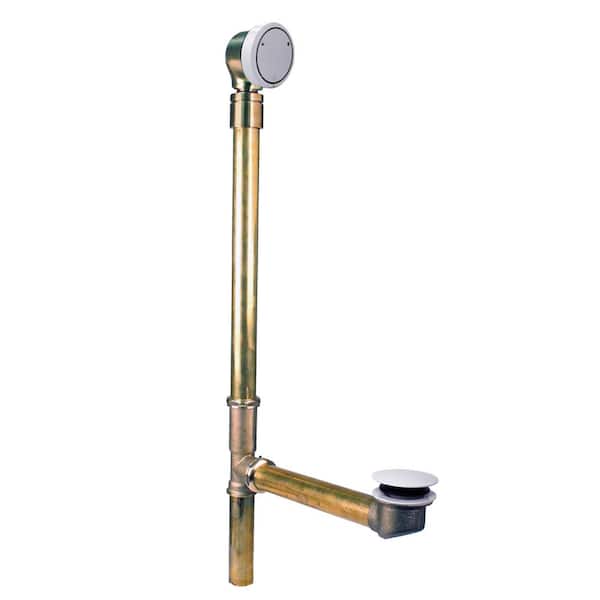 Westbrass 23 in. Deep Soak Tip-Toe Drain Bath Waste Overflow with Ball Joint, White