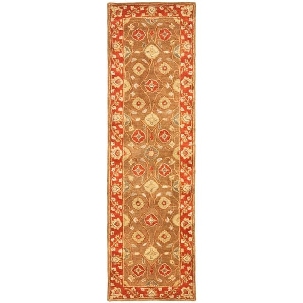 SAFAVIEH Heritage Beige/Rust 2 ft. x 20 ft. Border Runner Rug