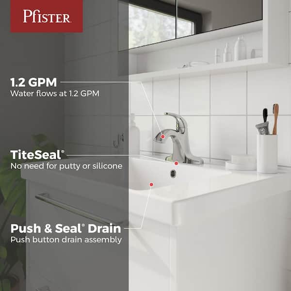 Framework Series Single Handle Single Hole Bathroom Sink Faucet in Polished Chrome