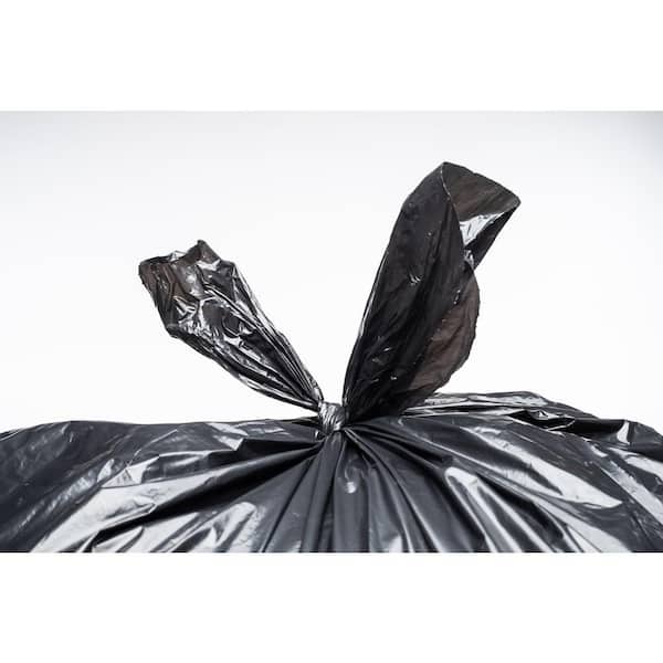 Aluf Plastics 50-55 Gallon 2.3 MIL Black Trash Bags - 36 x 58