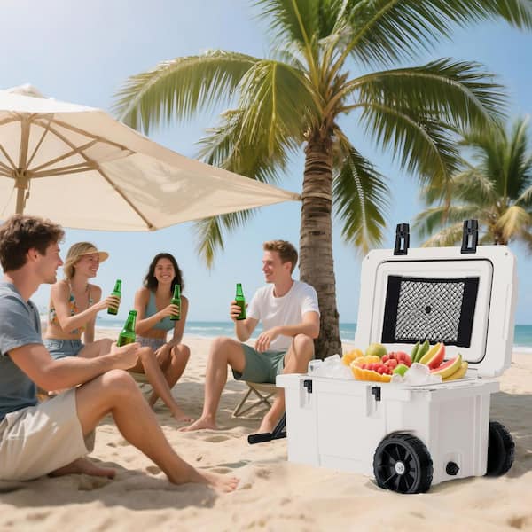 futhork White 55 qt. Portable Chest Cooler, Leak-Proof Outdoor