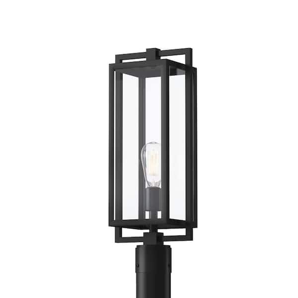 KICHLER Goson 1-Light Black Aluminum Hardwired Waterproof Outdoor Post Light with No Bulbs Included (1-Pack)
