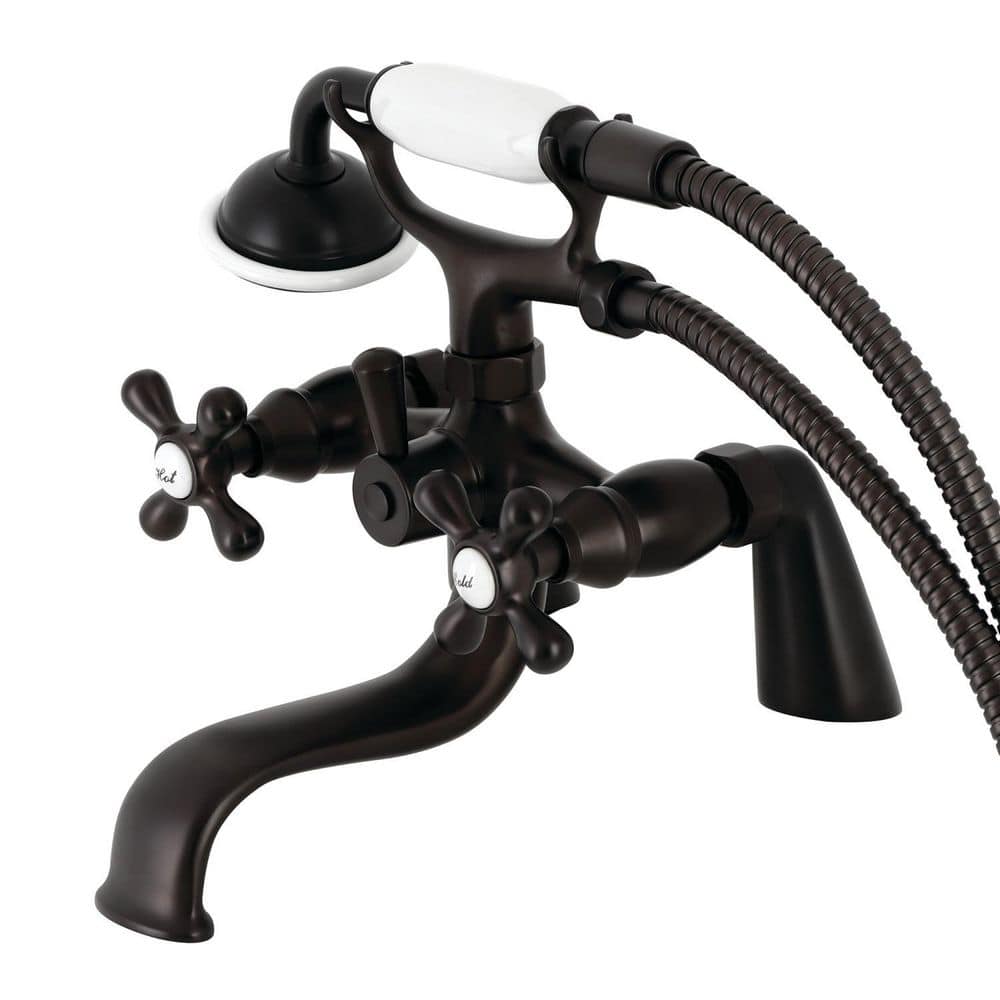 Oil Rubbed Bronze Deck Mount Clawfoot Tub Faucet with Hand Shower