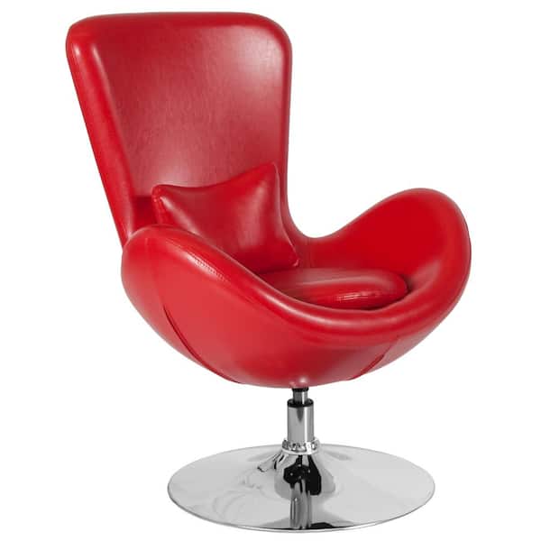 Flash Furniture Red Leather Egg Series Reception-Lounge-Side Chair
