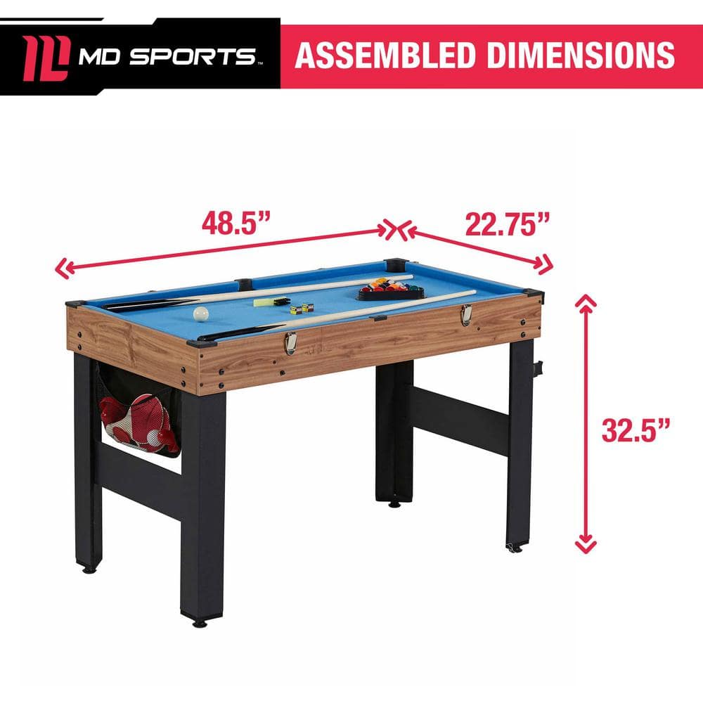MD Sports 48" 5-in-1 Combo Game Table with Basketball