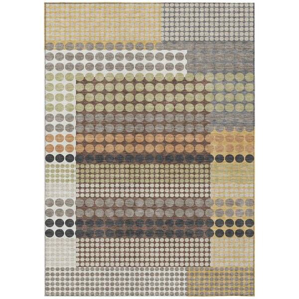 Chantille Machine Washable Indoor/Outdoor Abstract ACN2445 Taupe 10 ft. x 14 ft. Area Rug