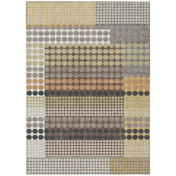 Chantille Machine Washable Indoor/Outdoor Abstract ACN2445 Taupe 9 ft. x 12 ft. Area Rug