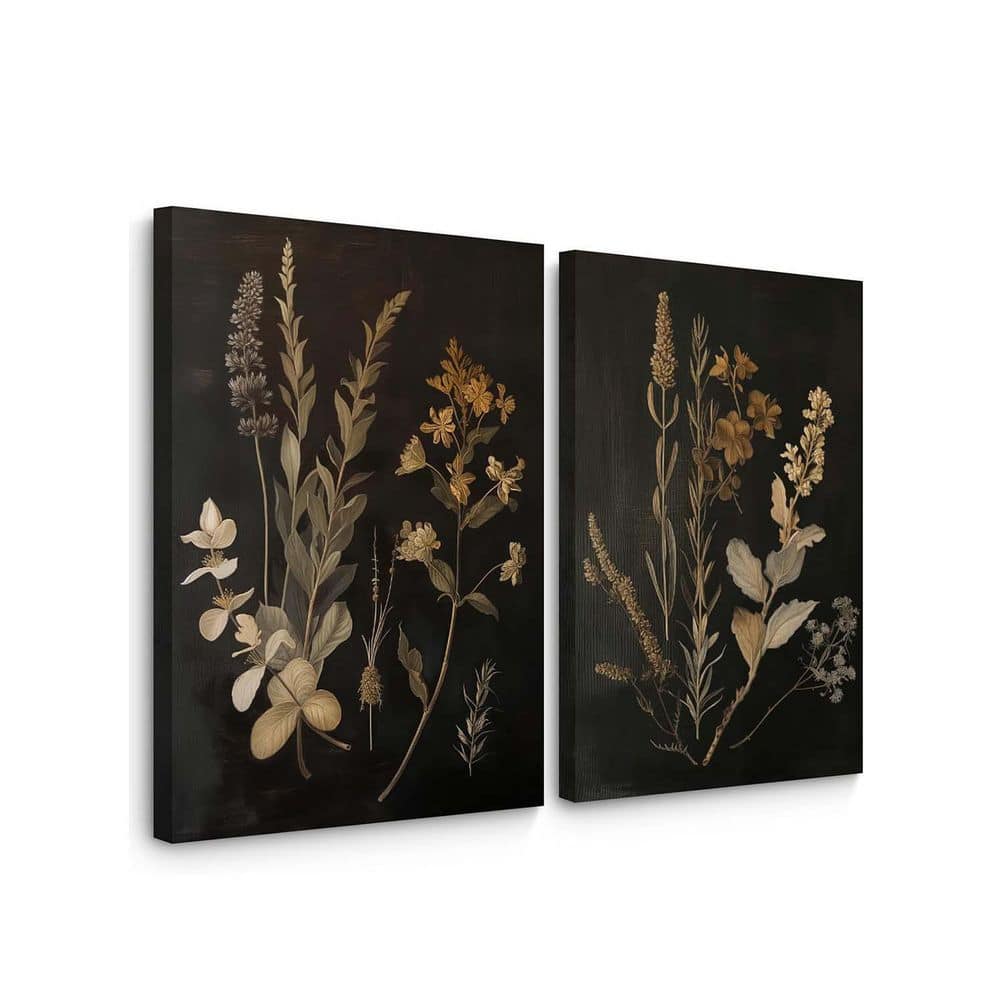 ZHUOYA 2 stuks eenvoudige en abstracte zwart-witte bloemen canvas