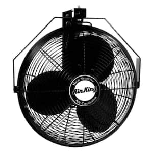 18 in. 3 Fan Speeds Industrial Grade Wall Mounted Fan in Black, (3-Pack)